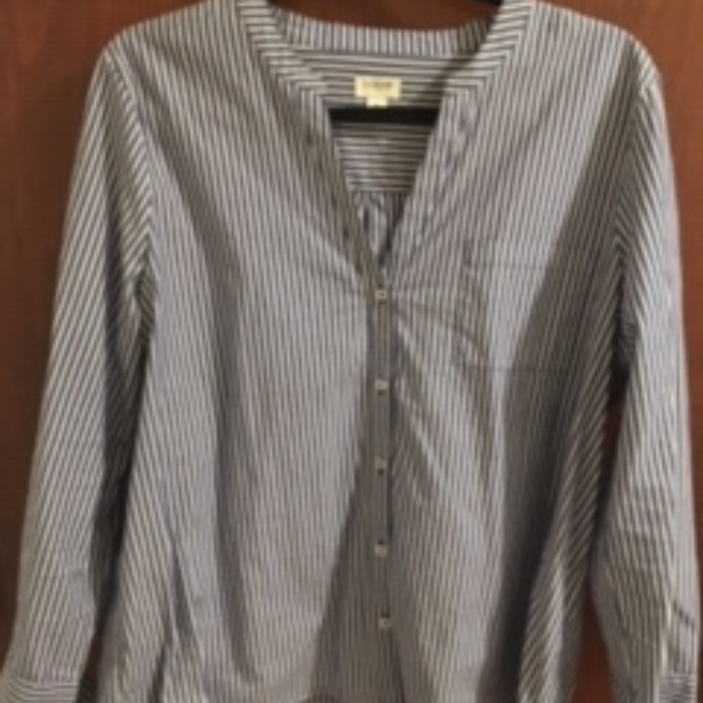 J.Crew Blue & White Striped Blouse